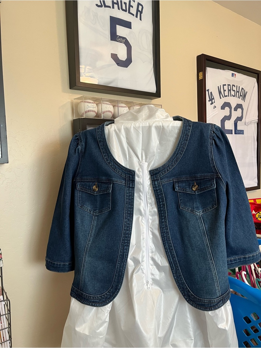Dark Blue Women's Jean Jacket - Classic Open Front XL